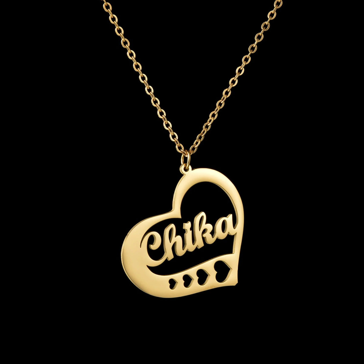 Personalised Name Heart Shaped Necklace - Name Necklaces Personalisr Au