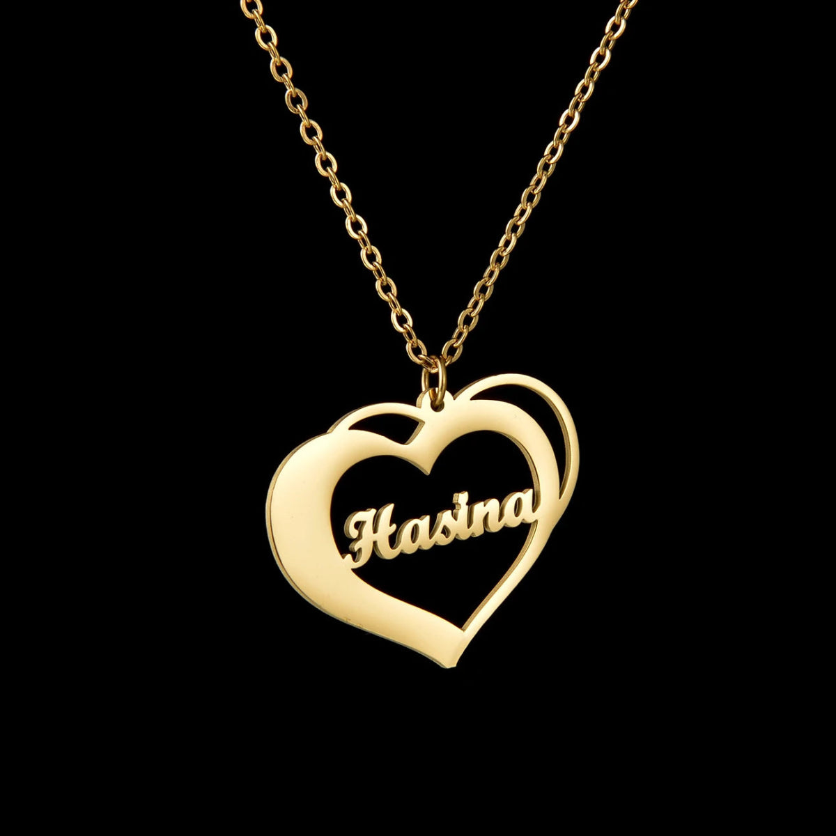 Personalised Name Heart Shaped Necklace - Name Necklaces Personalisr Au
