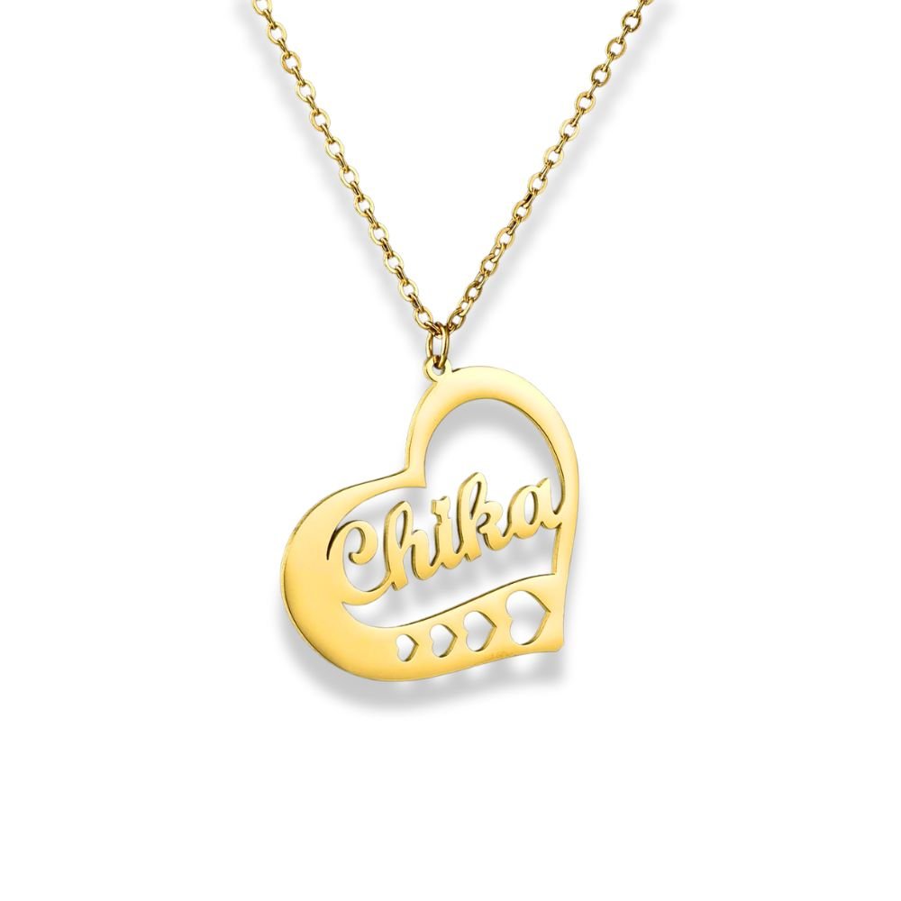 Personalised Name Heart Shaped Necklace - Name Necklaces Personalisr Au