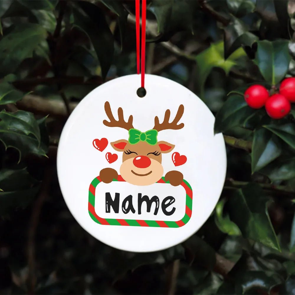 Personalised Name Reindeer Christmas Tree Ornaments - Christmas Ornaments Personalisr Au