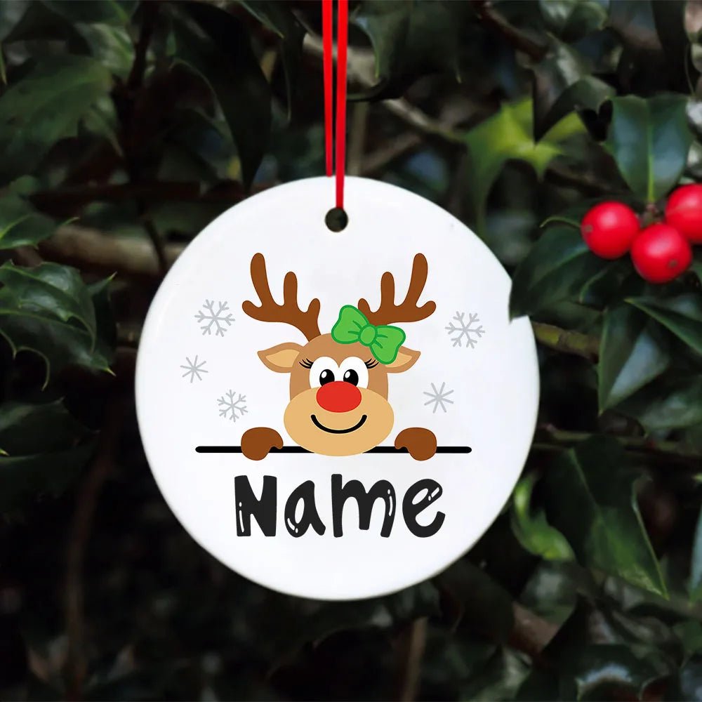 Personalised Name Reindeer Christmas Tree Ornaments - Christmas Ornaments Personalisr Au