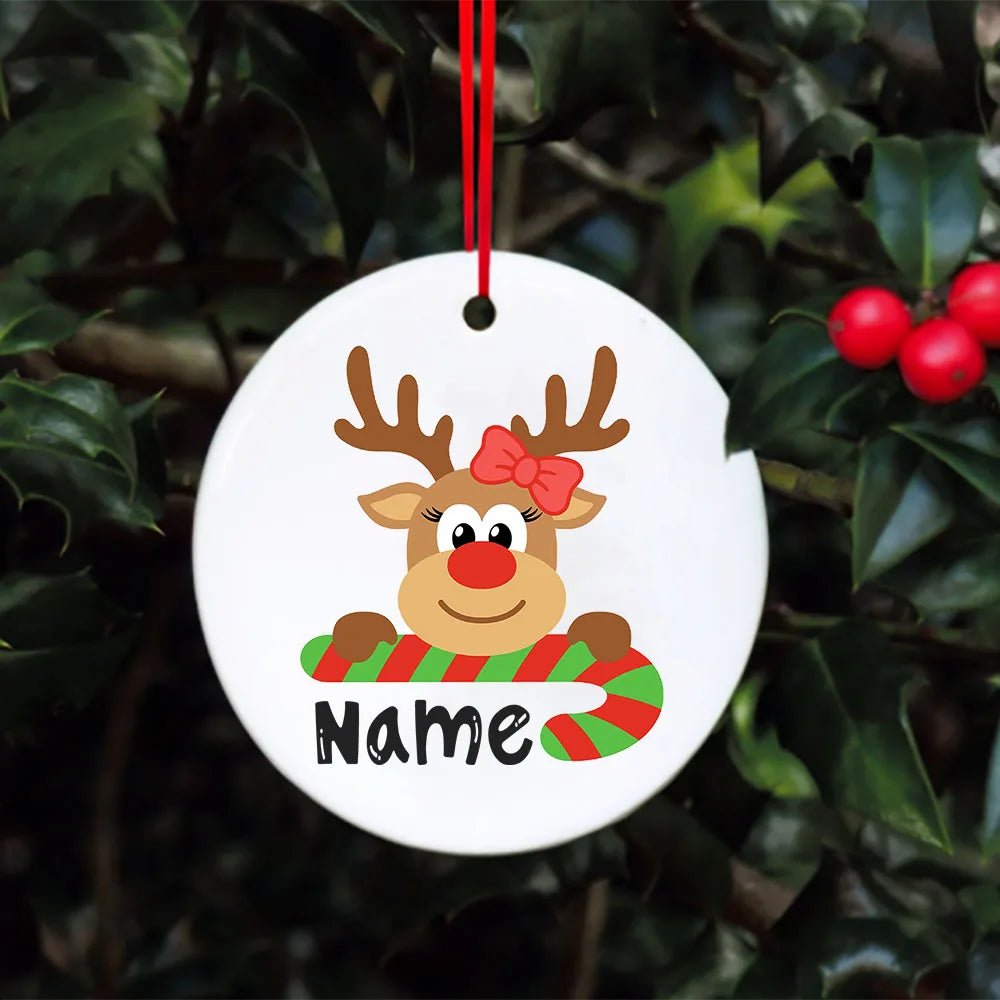 Personalised Name Reindeer Christmas Tree Ornaments - Christmas Ornaments Personalisr Au