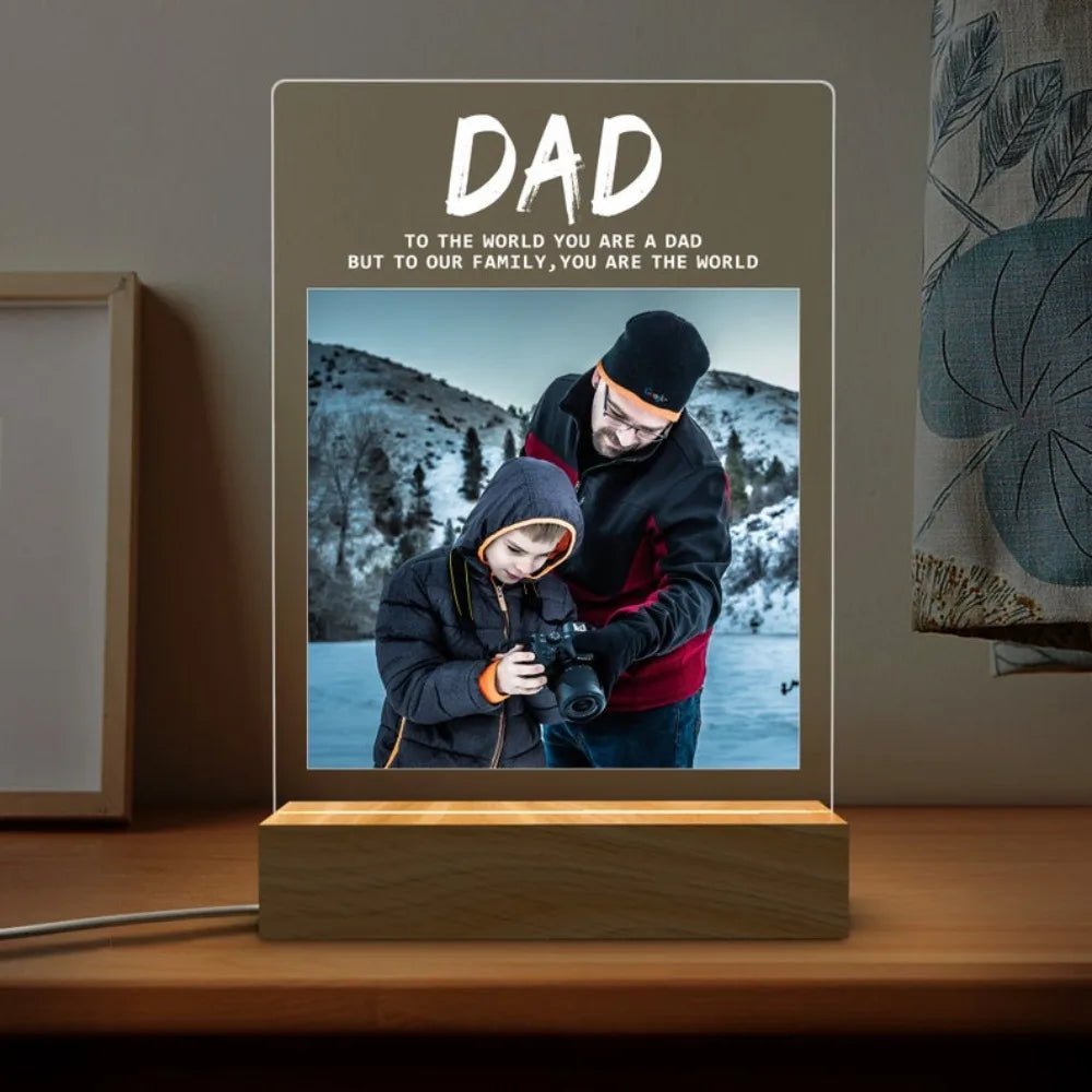 Personalised Photo Night Light Fathers Day Gift - nightlight Personalisr Au