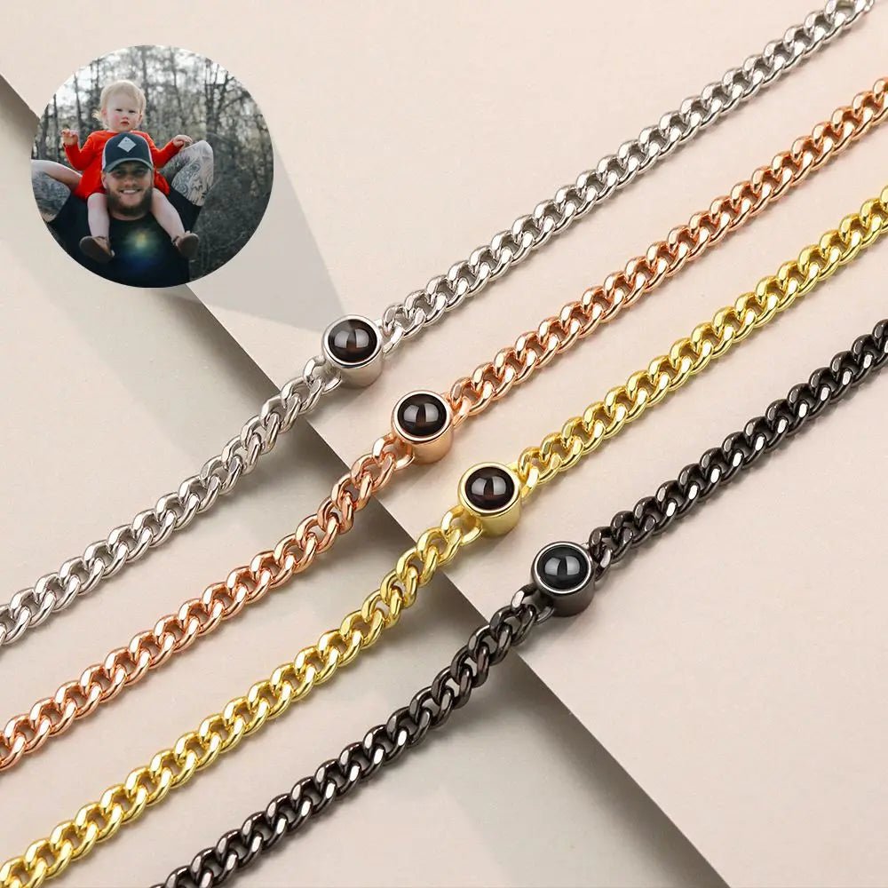 Personalised Photo Projection Bracelet 925 Sterling Silver
