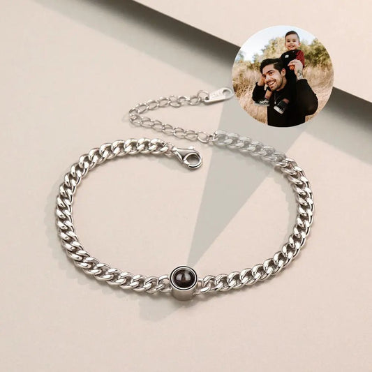 Personalised Photo Projection Bracelet 925 Sterling Silver - bracelet Personalisr Au