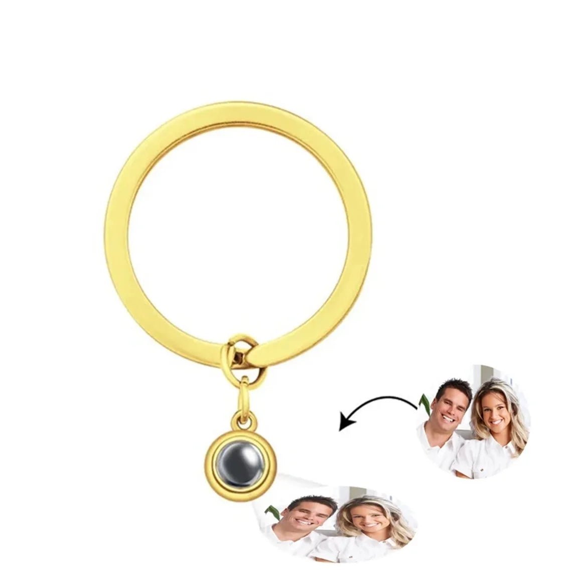 Personalised Photo Projection Keychains in Stainless Steel - Key Chains Personalisr Au