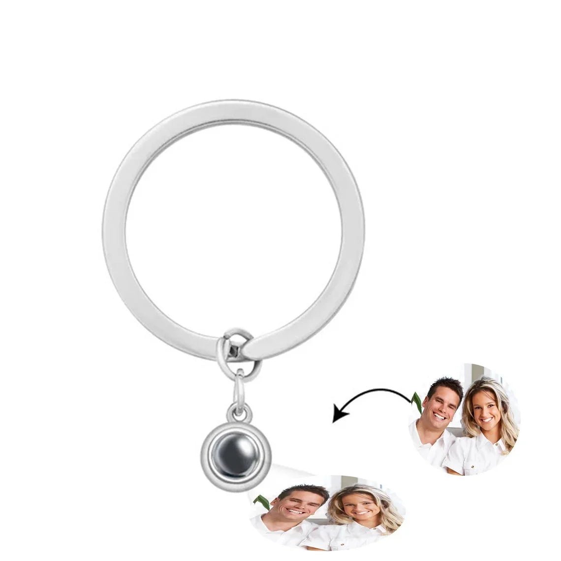 Personalised Photo Projection Keychains in Stainless Steel - Key Chains Personalisr Au