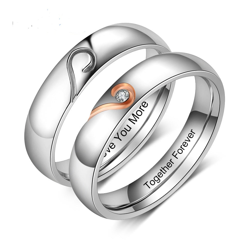 Personalised Promise Couple Rings - engraved ring Personalisr Au