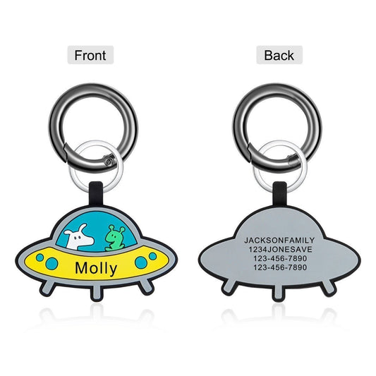 Personalised Silicone Dog ID Tag - UFO - pet id tag Personalisr Au