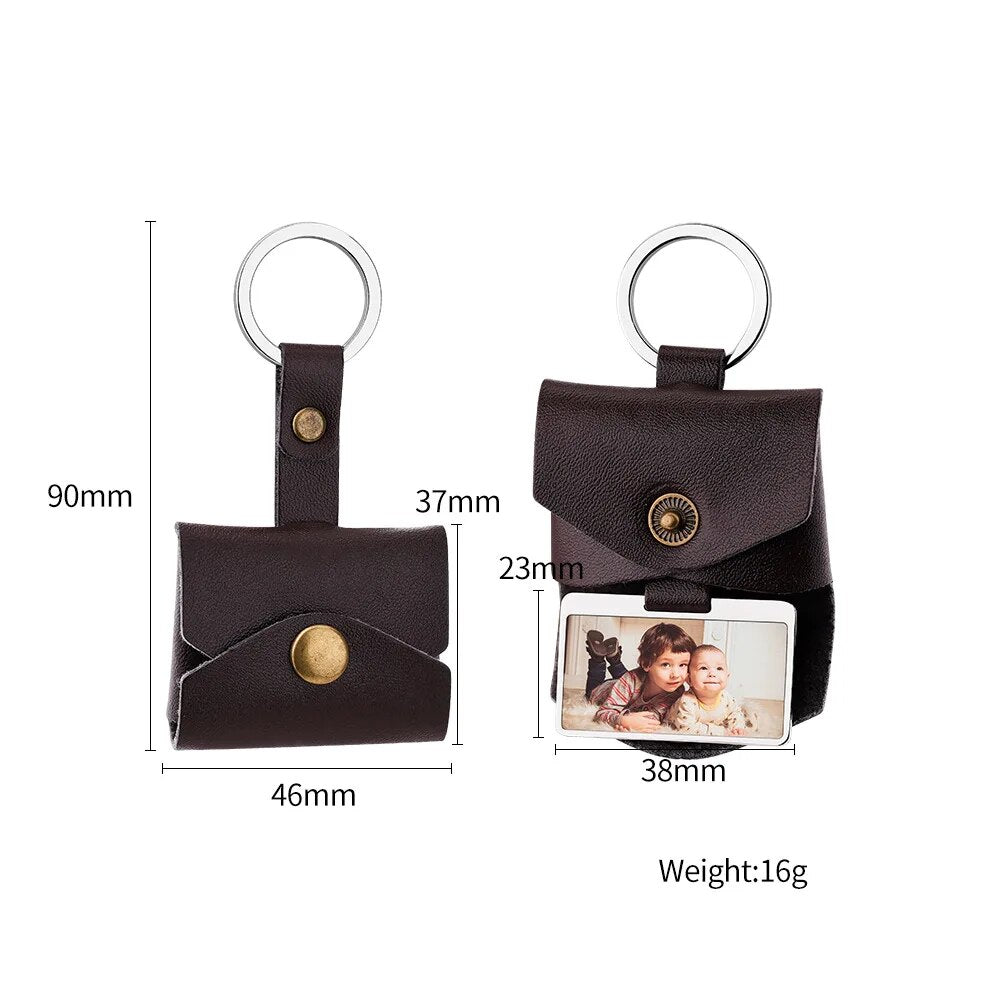 Personalised Snap Button Leather Keychain - Personalisr Au