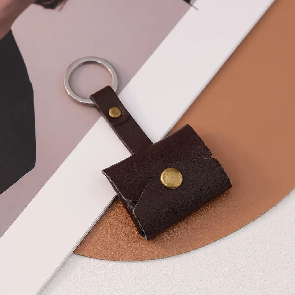 Personalised Snap Button Leather Keychain