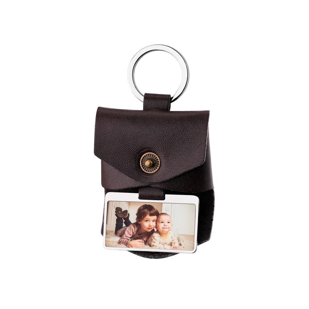 Personalised Snap Button Leather Keychain