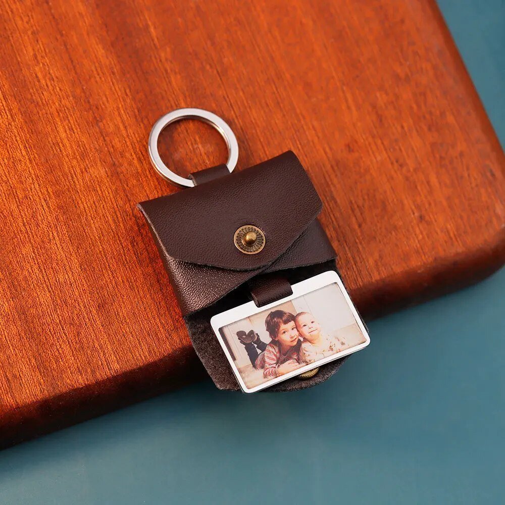 Personalised Snap Button Leather Keychain