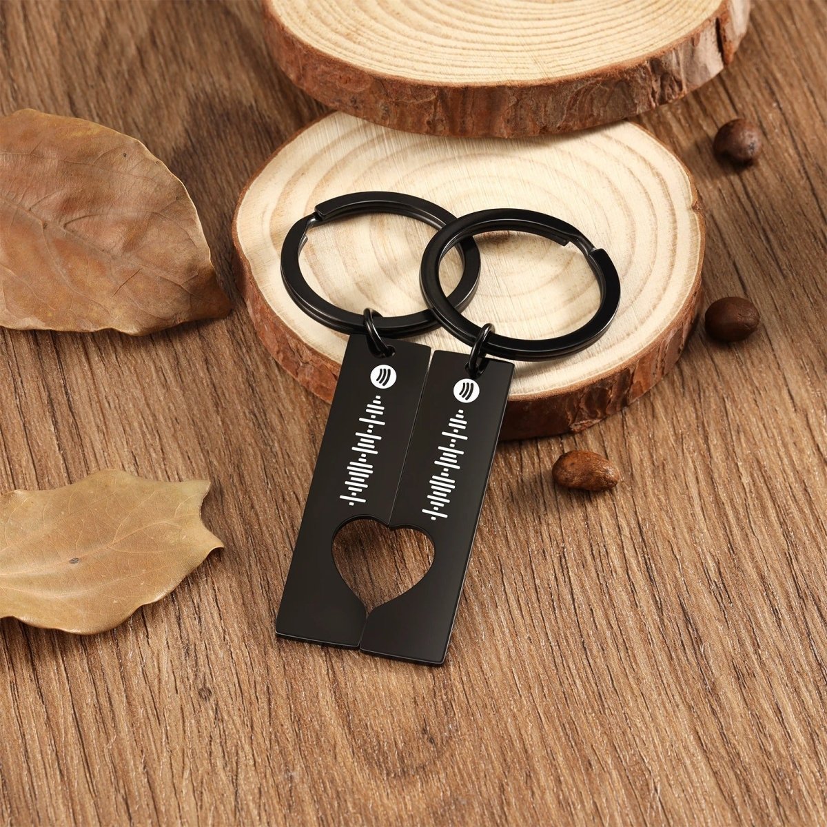 Personalised Spotify Code Keyrings for Couples