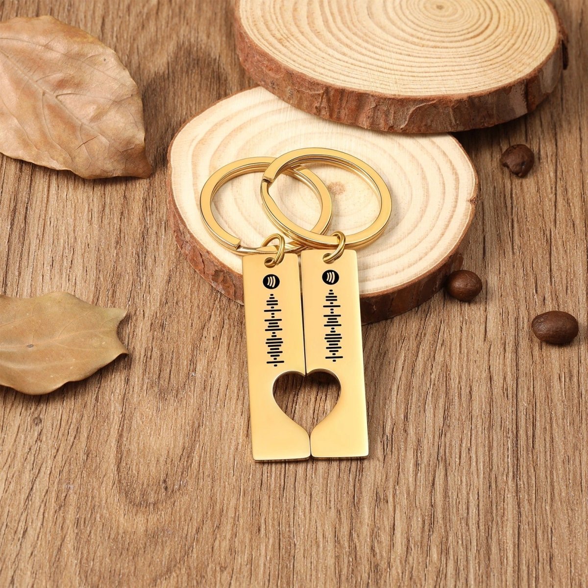 Personalised Spotify Code Keyring for Couples