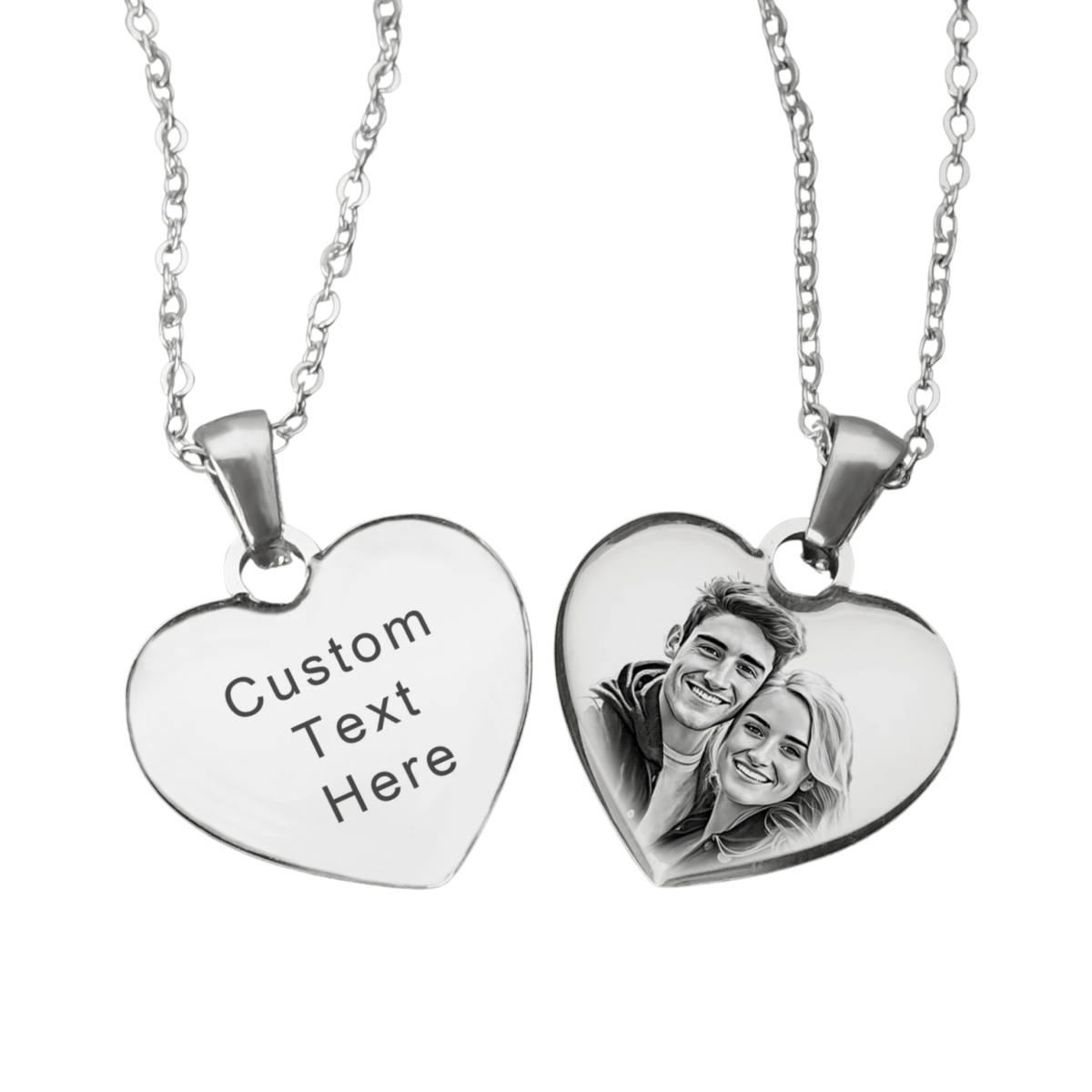 Personalised Stainless Steel Pendant Custom Engraved Keepsake - Photo Necklaces Personalisr Au