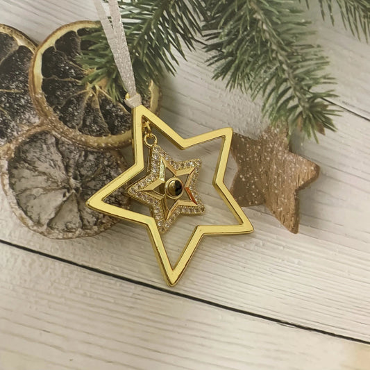Personalised Star Projection Photo Ornament - Christmas Ornaments Personalisr Au