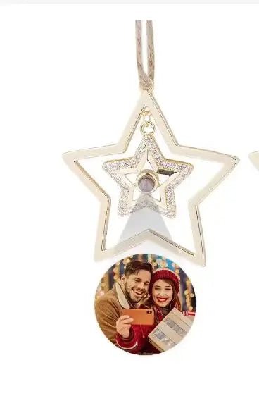 Personalised Star Projection Photo Ornament - Christmas Ornaments Personalisr Au