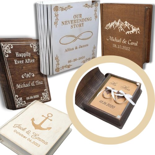 Personalised Wedding Book Ring Box - Ring Box Personalisr Au