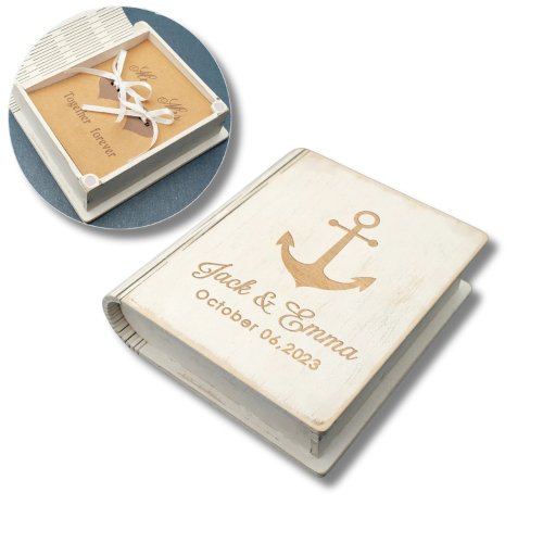 Personalised Wedding Book Ring Box - Ring Box Personalisr Au