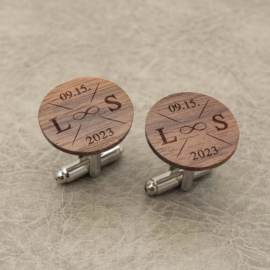 Personalised Wooden Cufflinks - Cufflinks Personalisr Au
