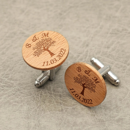 Personalised Wooden Cufflinks - Cufflinks Personalisr Au