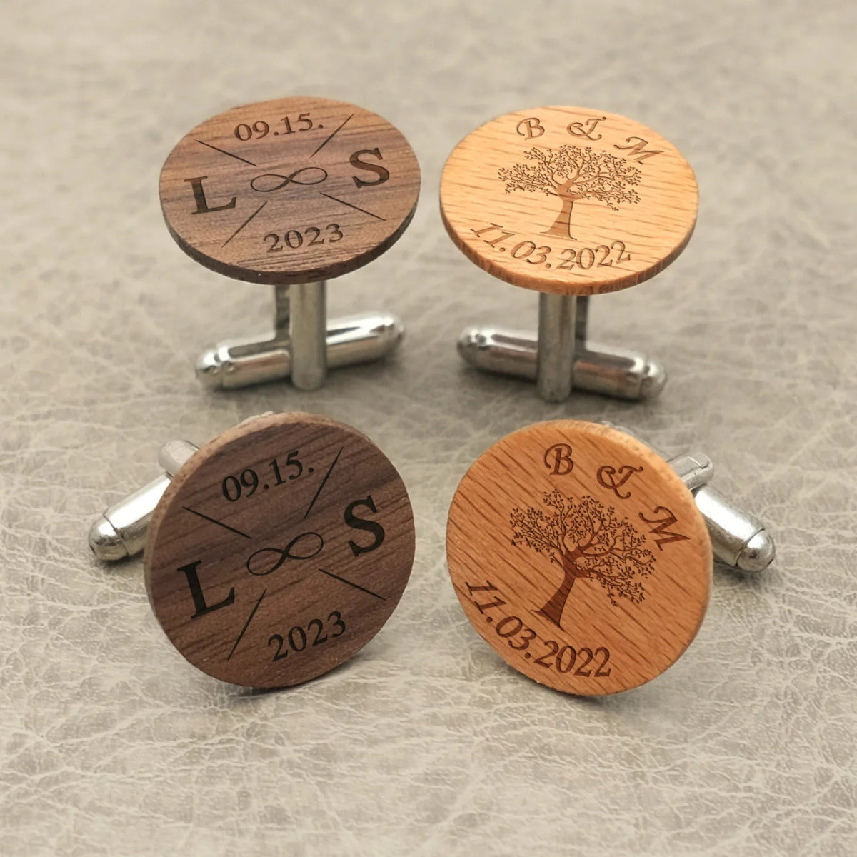 Personalised Wooden Cufflinks - Cufflinks Personalisr Au