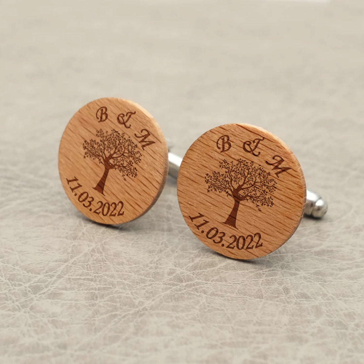 Personalised Wooden Cufflinks - Cufflinks Personalisr Au