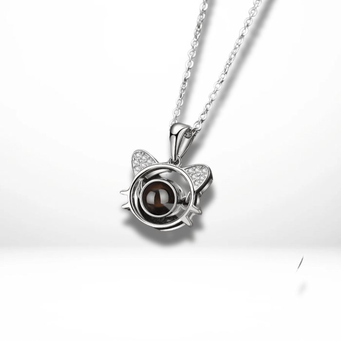 Pet Photo Necklace with Cat Photo Projection Pendant - ,Photo Necklaces Personalisr Au