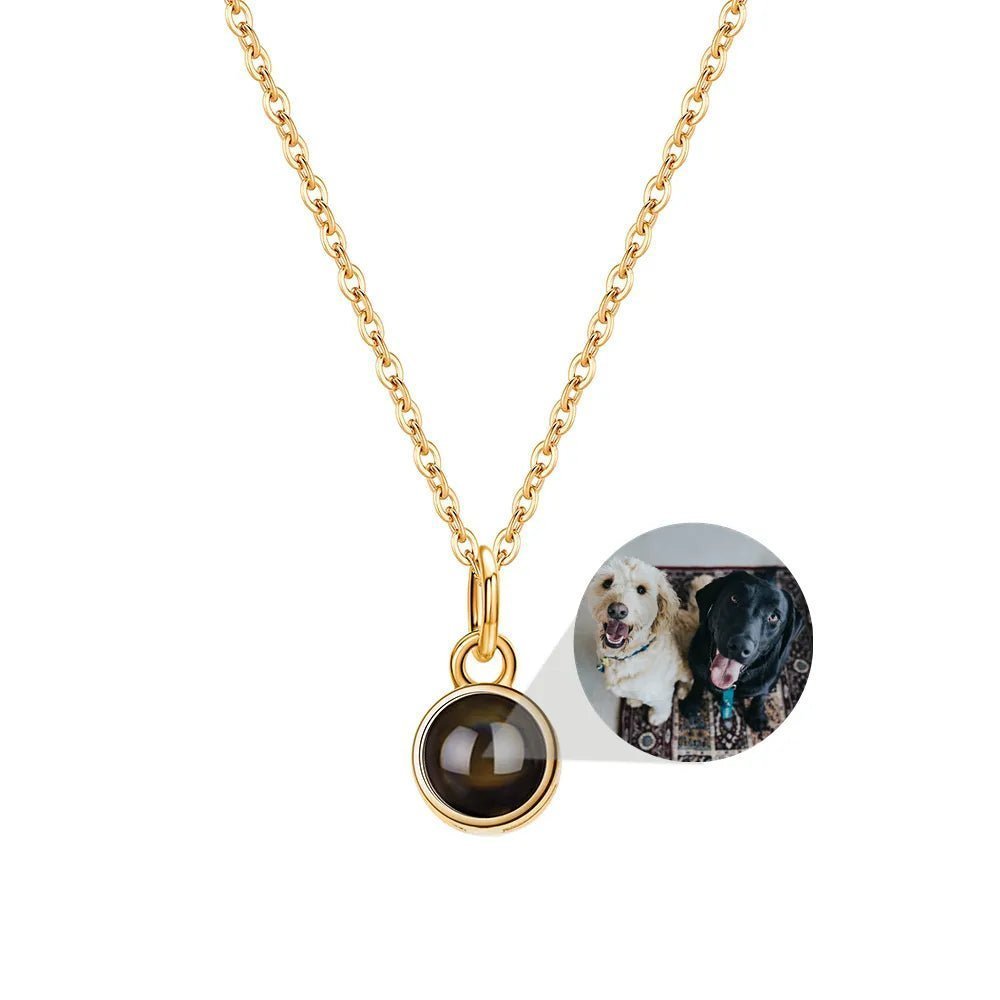 Photo Projection 925 Circle Pendant Necklace,Photo Necklaces