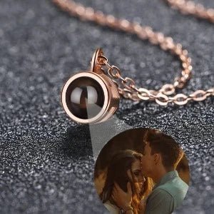 Photo Projection 925 Circle Pendant Necklace,Photo Necklaces