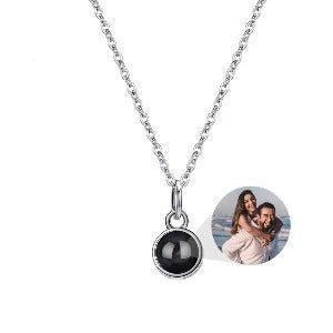 Photo Projection 925 Circle Pendant Necklace - ,Photo Necklaces Personalisr Au