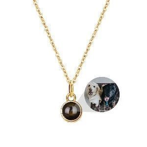 Photo Projection 925 Circle Pendant Necklace - ,Photo Necklaces Personalisr Au