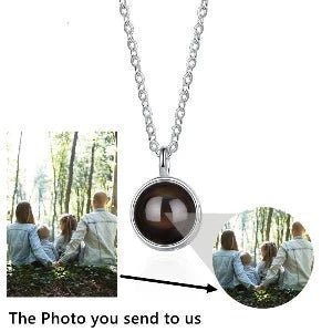 Photo Projection 925 Circle Pendant Necklace - ,Photo Necklaces Personalisr Au