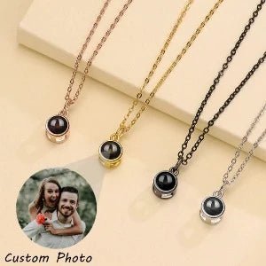 Photo Projection 925 Circle Pendant Necklace,Photo Necklaces