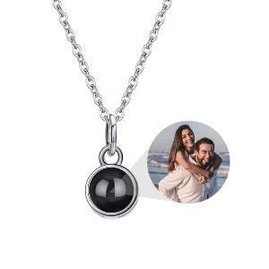 Photo Projection 925 Circle Pendant Necklace - ,Photo Necklaces Personalisr Au