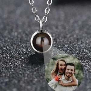 Photo Projection 925 Circle Pendant Necklace,Photo Necklaces