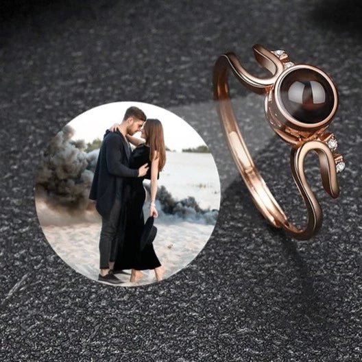 Photo Projection 925 Sterling Silver Ring rose gold