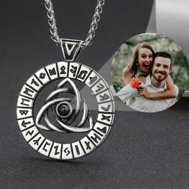 Photo Projection Celtic Amulet Necklaces,Photo Necklaces