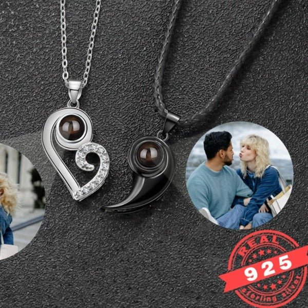 Photo Projection Couples Necklace Sets - ,Photo Necklaces Personalisr Au