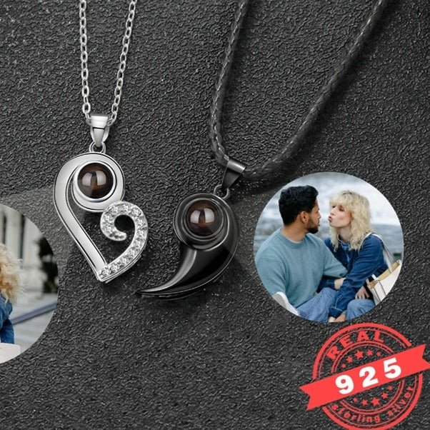 Photo Projection Couples Necklace Sets - ,Photo Necklaces Personalisr Au