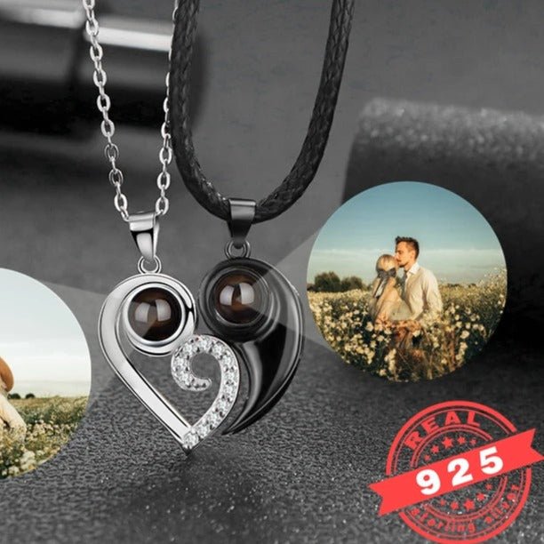 Photo Projection Couples Necklace Sets - ,Photo Necklaces Personalisr Au
