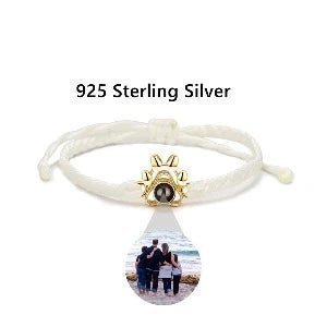 Photo Projection Paw Print Rope Bracelet - photo bracelets Personalisr Au