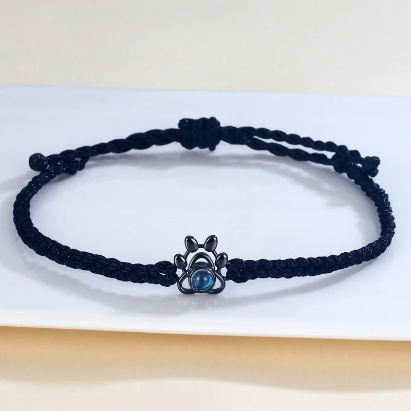 Photo Projection Paw Print Rope Bracelet - photo bracelets Personalisr Au