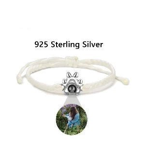 Photo Projection Paw Print Rope Bracelet - photo bracelets Personalisr Au