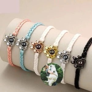 Photo Projection Paw Print Rope Bracelet - photo bracelets Personalisr Au