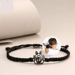 Photo Projection Paw Print Rope Bracelet - photo bracelets Personalisr Au
