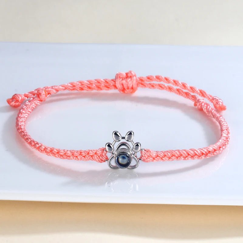 Photo Projection Paw Print Rope Bracelet - photo bracelets Personalisr Au
