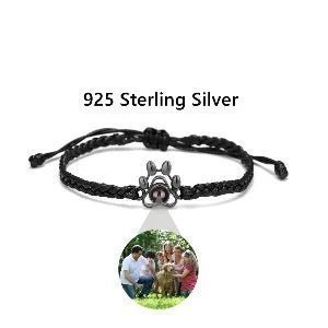 Photo Projection Paw Print Rope Bracelet - photo bracelets Personalisr Au
