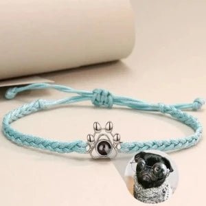 Photo Projection Paw Print Rope Bracelet - photo bracelets Personalisr Au